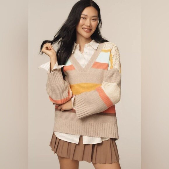 NWT Size M - Anthropologie Beach Daze Cotton Oversized Sweater (NWT US$ 138) - Picture 12 of 16